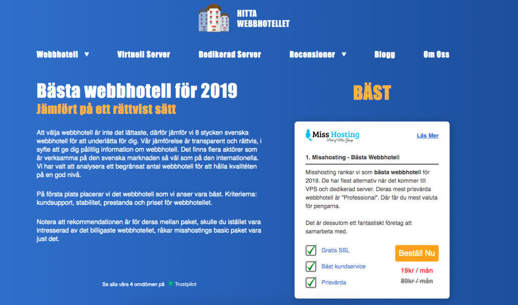 Vilka webbhotell är bäst för 2020?