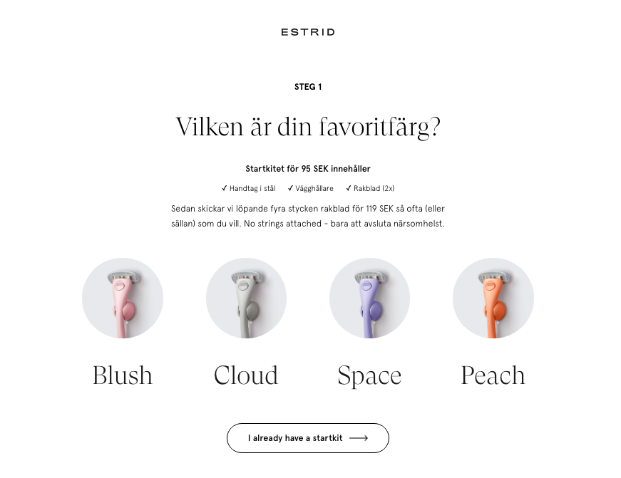 1. Estrid - Starter kit - Välj färg